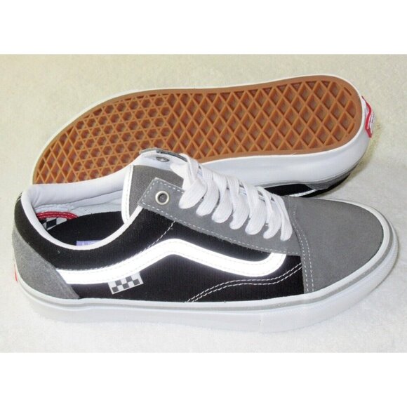 Vans Men's Skate Old Skool Reflective Black Grey Canvas Suede shoes Size 8 NIB - Picture 3 of 5